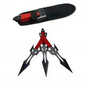 Kırmızı Kunai Fırlatma Bıçağı Seti 3 lü  Naruto Shuriken AJ00