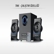 Mikado MD-1700BT 2-1 Siyah Usb-SD-Fm Destekli Multimedia Bluetooth Speaker